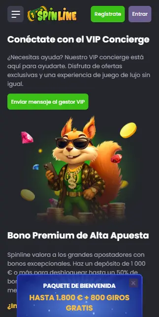 Club VIP de Spinline Casino con beneficios exclusivos y 100 niveles