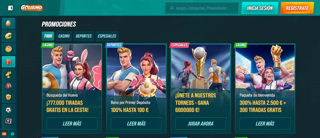 Bonos y promociones de Golisimo Casino con paquete non-sticky de 4 depósitos