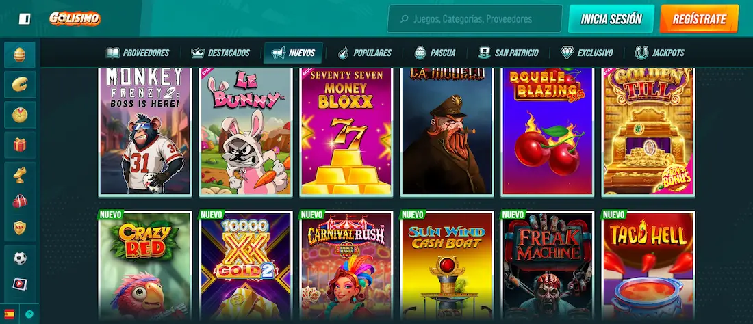 Catálogo de más de 8500 juegos disponibles en Golisimo Casino