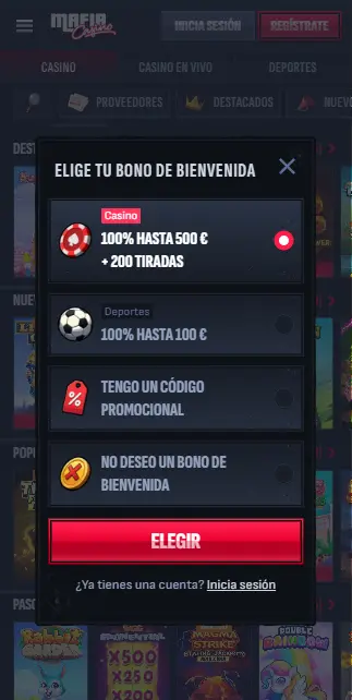 Mafia Casino versión móvil en smartphone con interfaz adaptativa