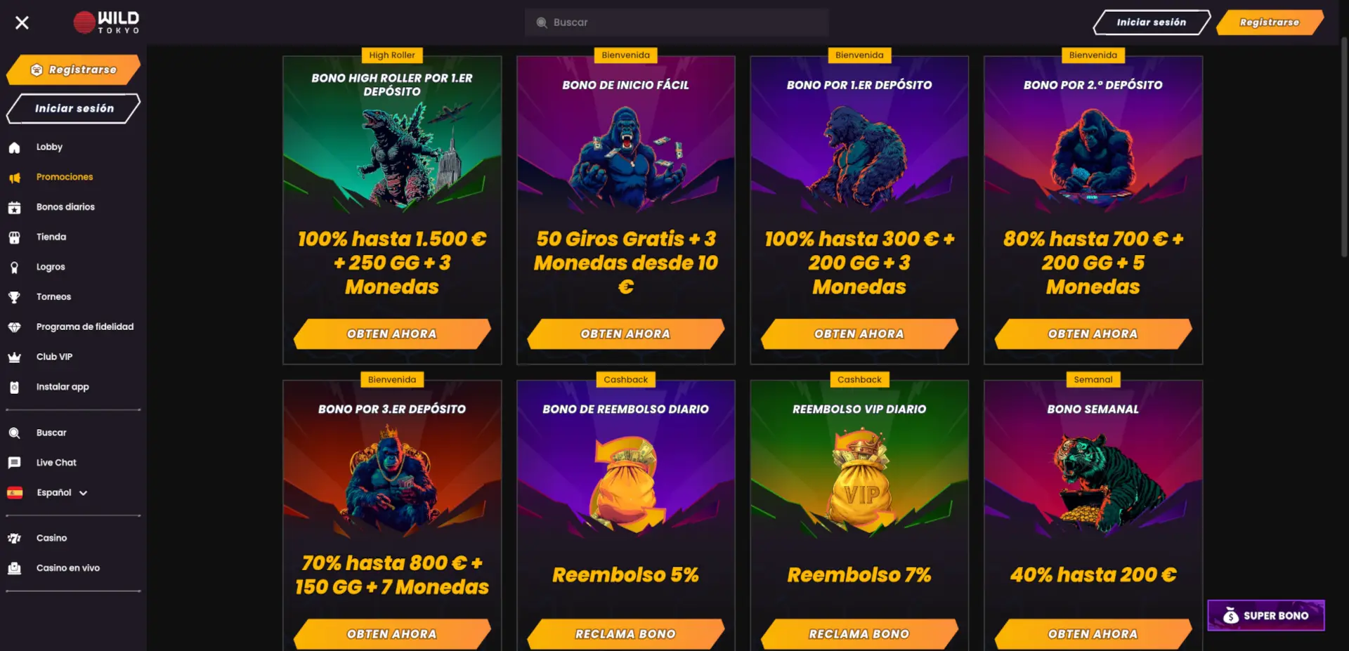 Promociones Wild Tokyo