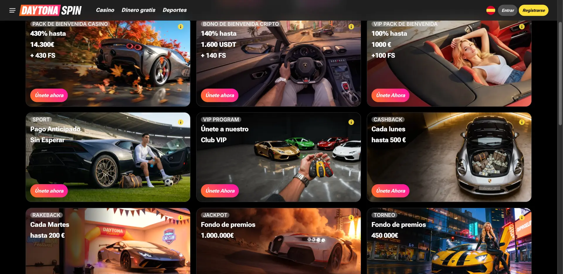 Promociones de Daytonaspin Casino: bienvenida, cripto, VIP, cashback, rakeback, jackpot y torneos