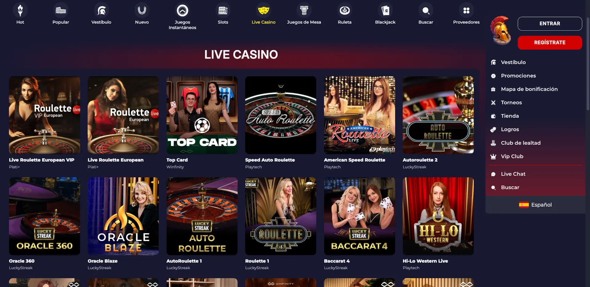 Casino en vivo de Slota